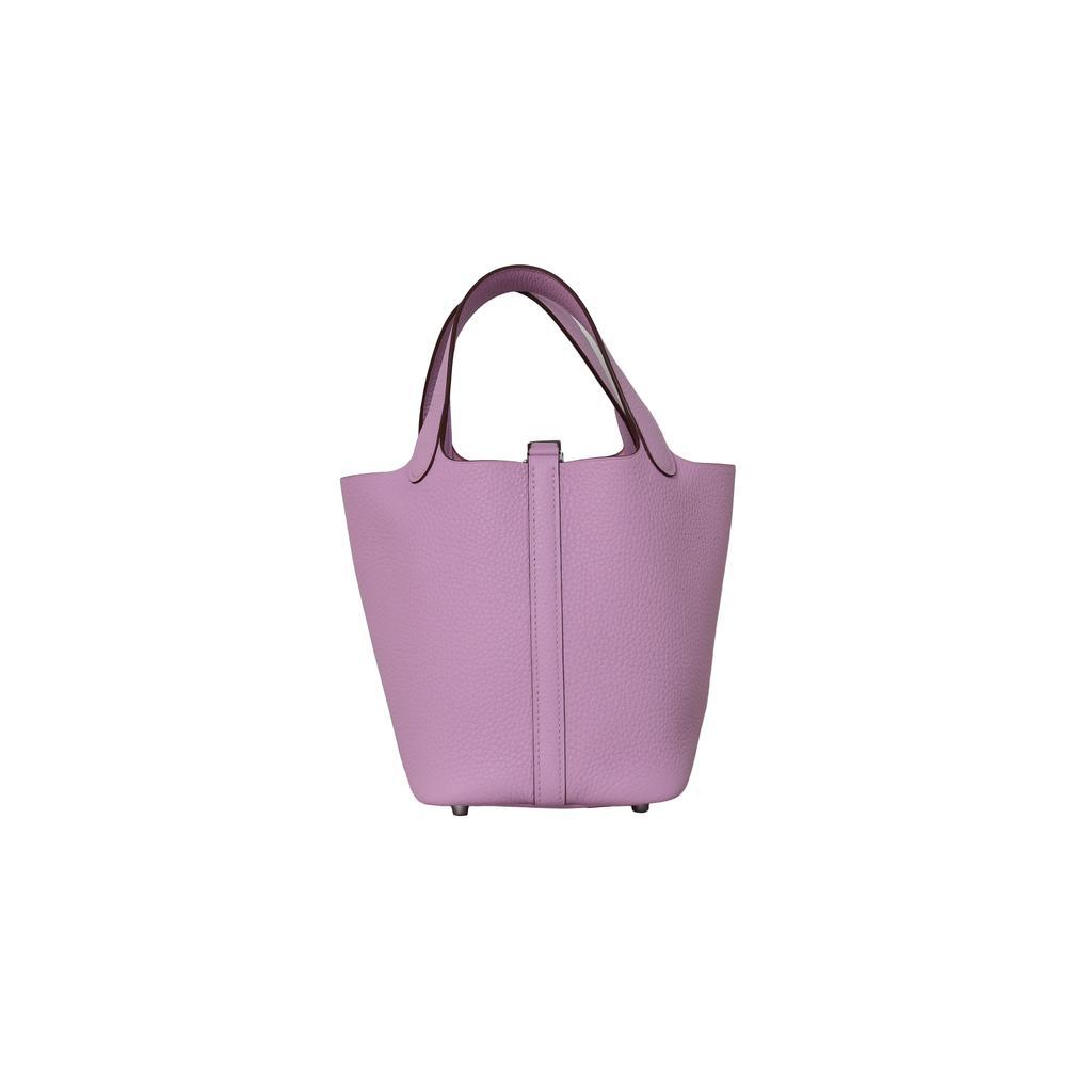 商品Hermes|Hermes Picotin 18 Lock Bag Palladium Hardware Mauve Sylvestre,价格¥35063,第5张图片详细描述