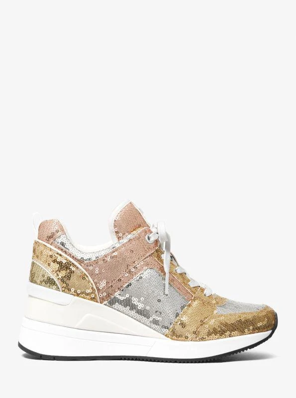 商品Michael Kors|Georgie Color-Block Sequined Canvas Trainer,价格¥502,第2张图片详细描述