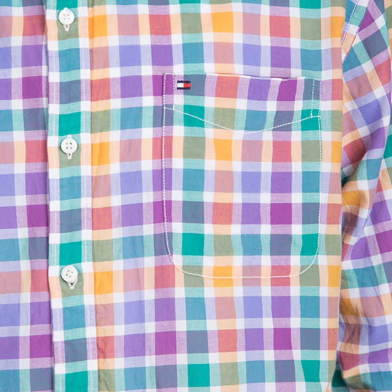 商品[二手商品] Tommy Hilfiger|Tommy Hilfiger Multicolor Checked Cotton Long Sleeve Vintage Fit Shirt XL,价格¥765,第6张图片详细描述