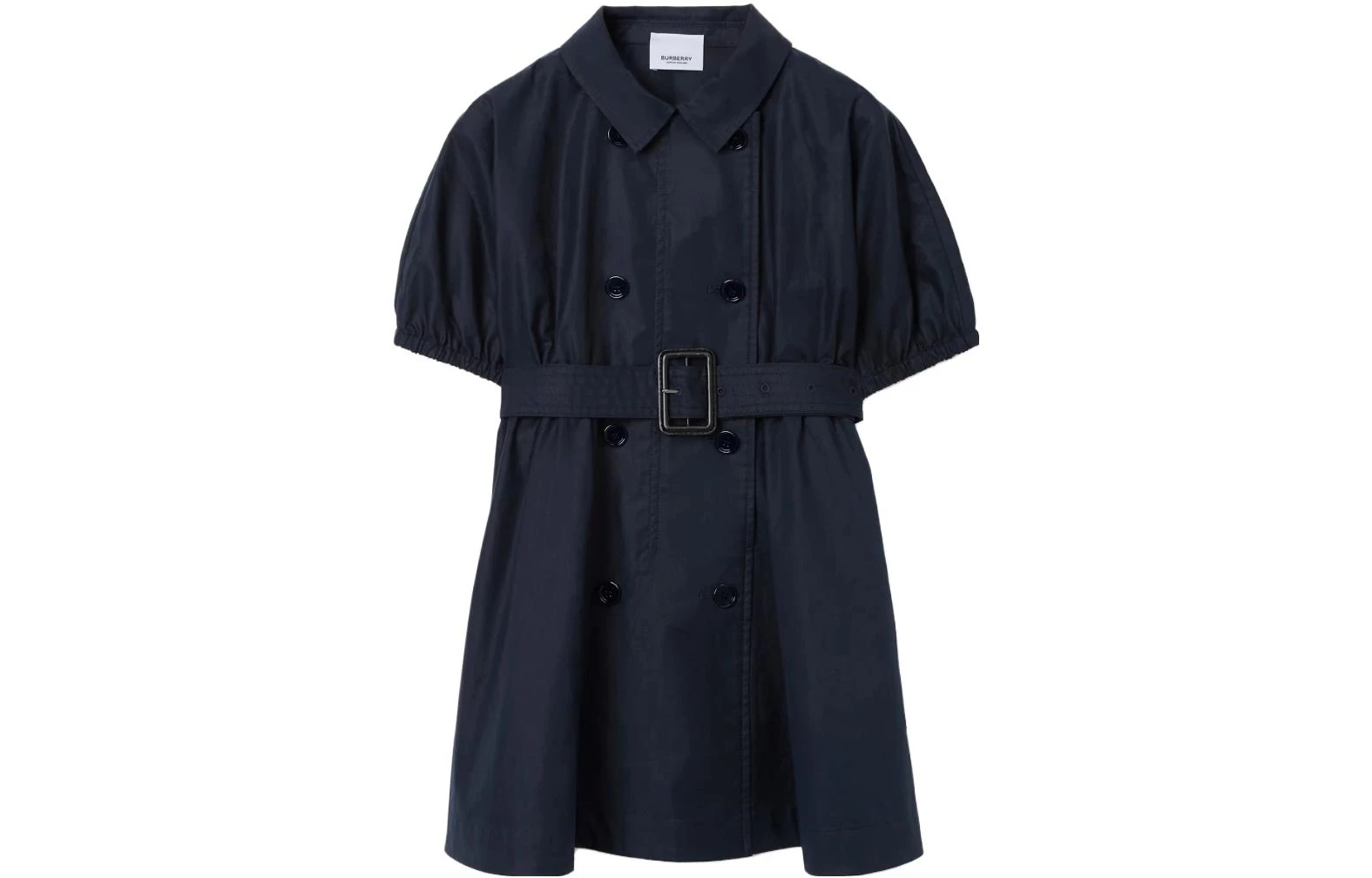 商品[国内直发] Burberry|儿童  童装 纯色翻领系腰五分袖连衣裙 黑色,价格¥1443,第1张图片