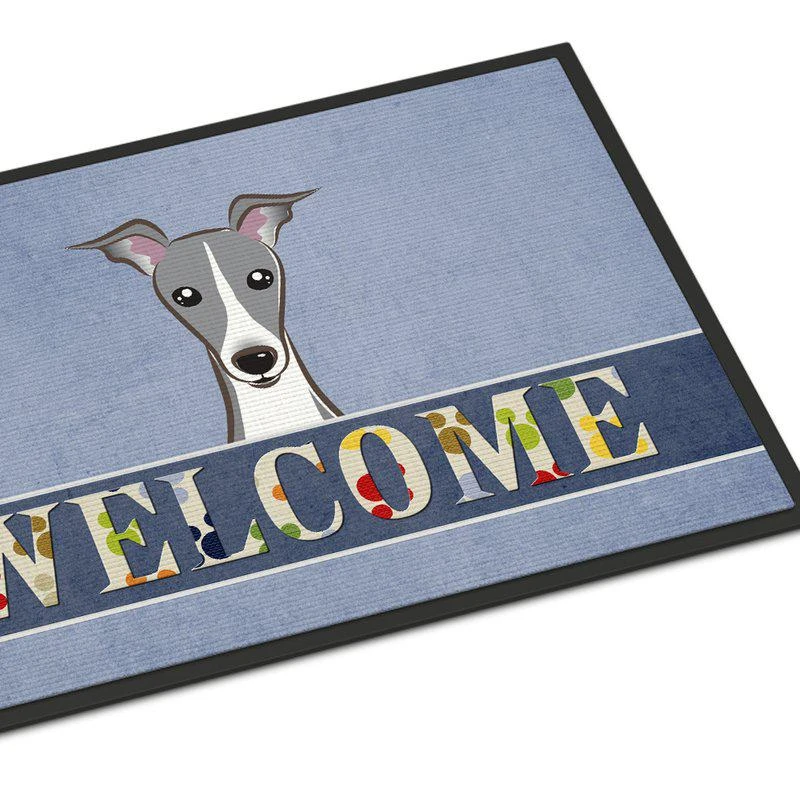 商品Caroline's Treasures|24 in x 36 in Italian Greyhound Welcome Door Mat Indoor/Outdoor,价格¥312,第1张图片