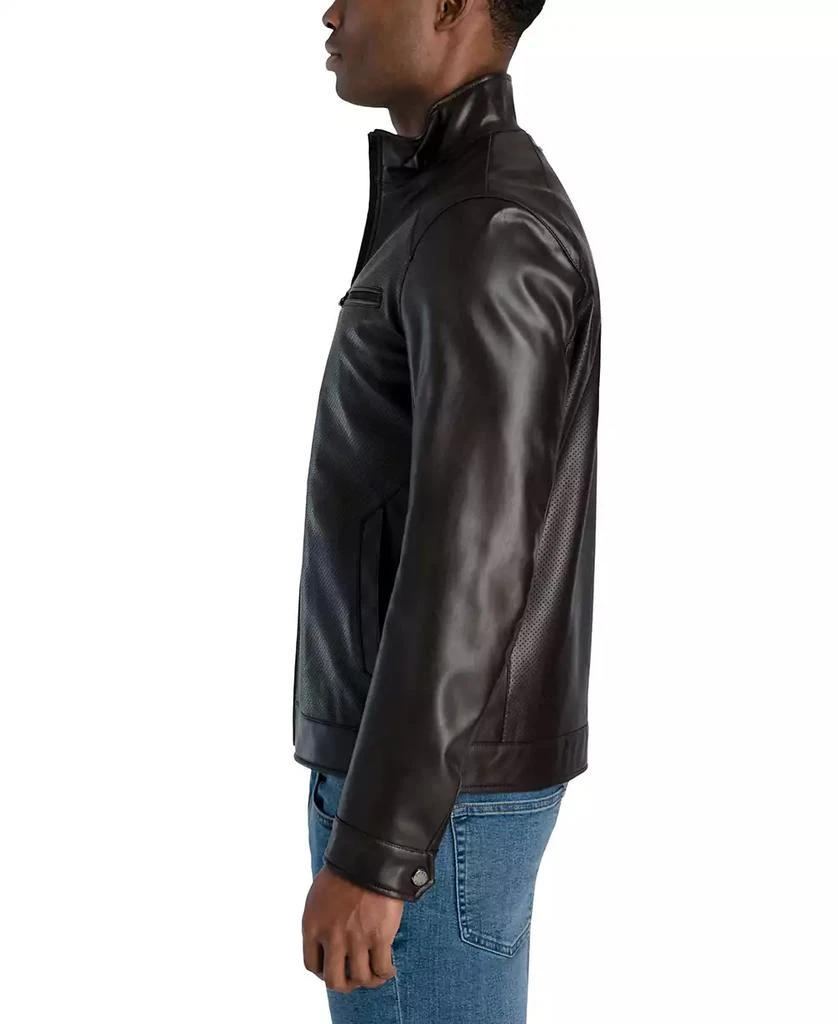 商品Michael Kors|Men's Perforated Faux Leather Hipster Jacket, Created for Macy's,价格¥527,第3张图片详细描述