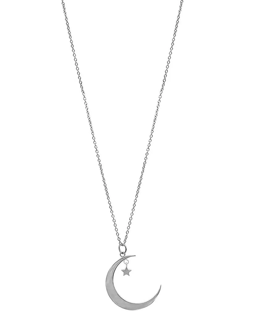 商品ADORNIA|Silver-Tone Hanging Moon & Star Pendant Necklace, 16" + 2" extender,价格¥147,第1张图片