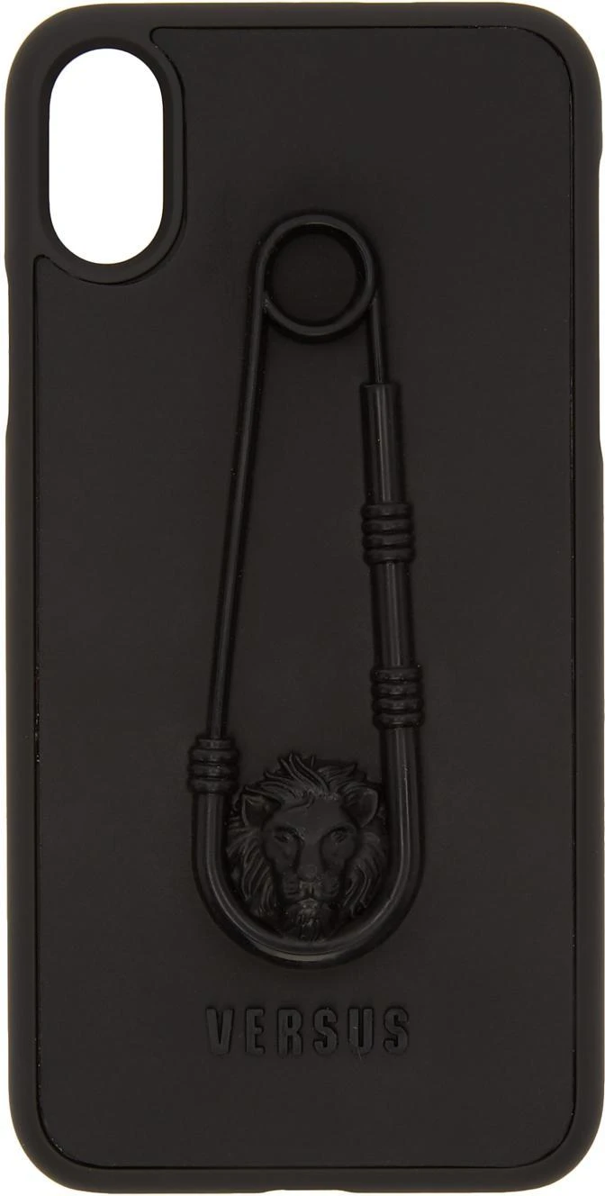 商品Versus Versace|Black Safety Pin iPhone X Case手机壳,价格¥503,第1张图片