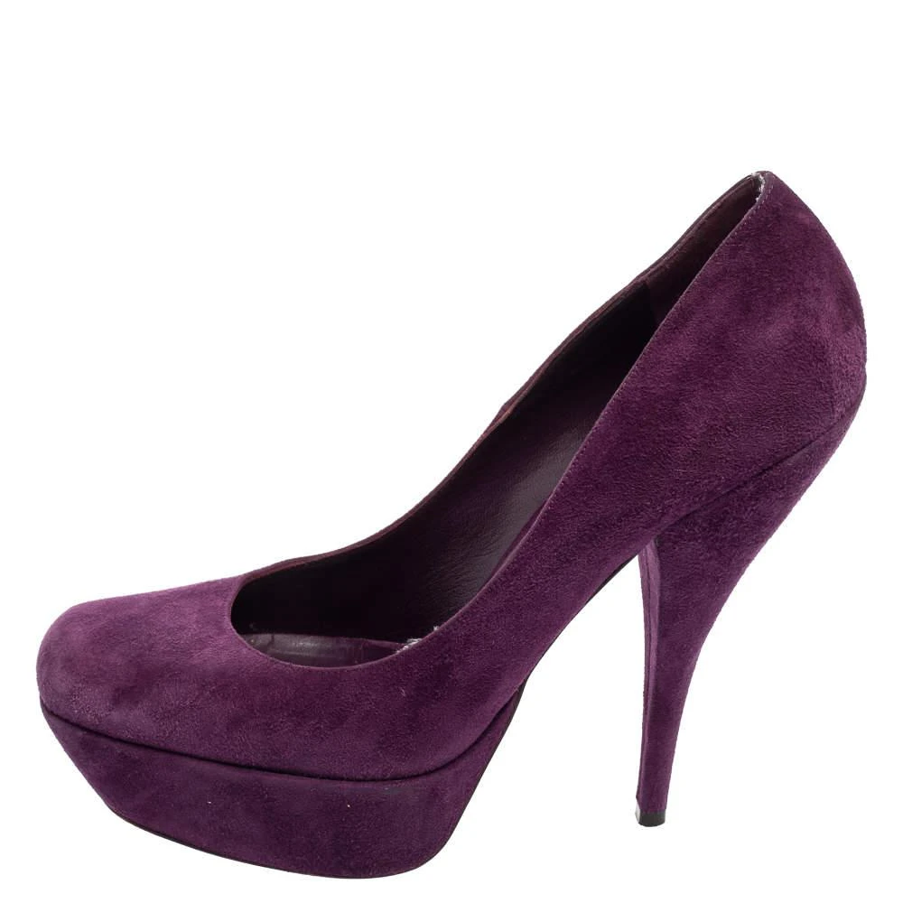 商品[二手商品] Yves Saint Laurent|Yves Saint Laurent Purple Suede Platform Pumps Size 40,价格¥1038,第2张图片详细描述