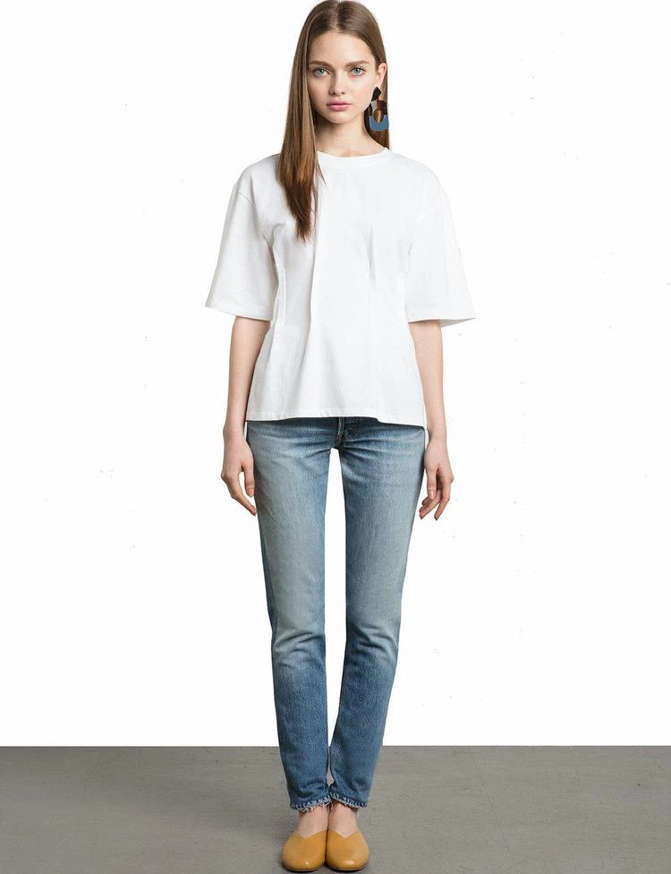 商品Pixie Market|White Pleated Waist T-Shirt,价格¥341,第1张图片
