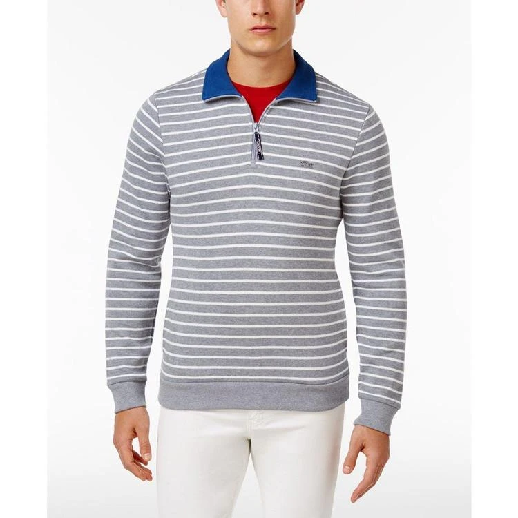 商品Lacoste|Men's Interlock Stripe Cotton Sweater,价格¥323,第2张图片详细描述