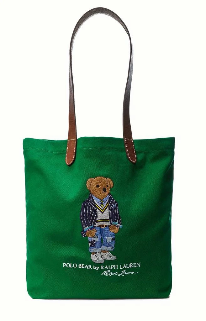 商品Ralph Lauren|Polo Bear Twill Shopper Tote Bag - Green ,价格¥494,第1张图片