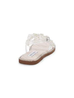 商品Steve Madden|Zazie Embellished Transparent Flat Sandals,价格¥166,第3张图片详细描述