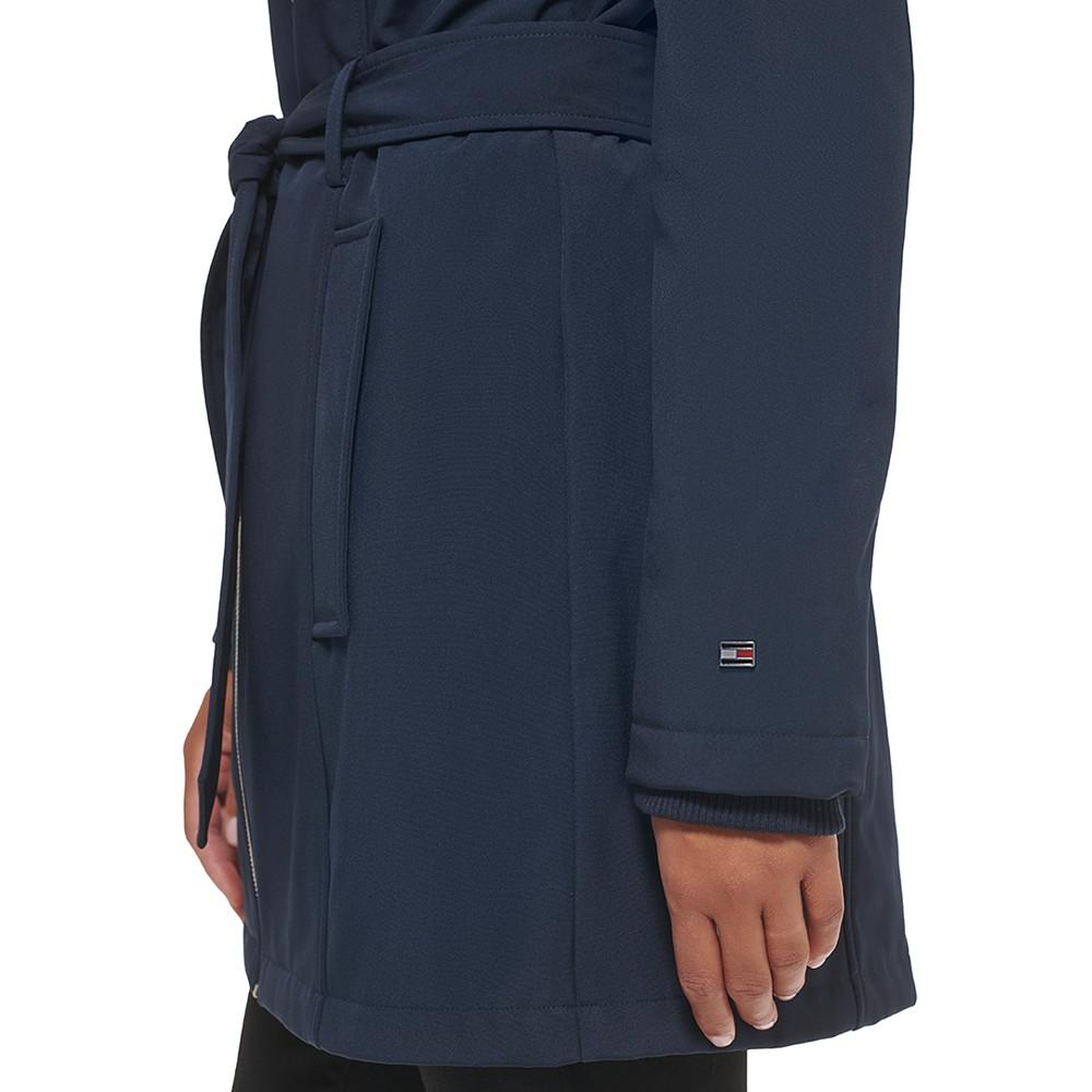 Women's Hooded Belted Raincoat商品第4张图片规格展示
