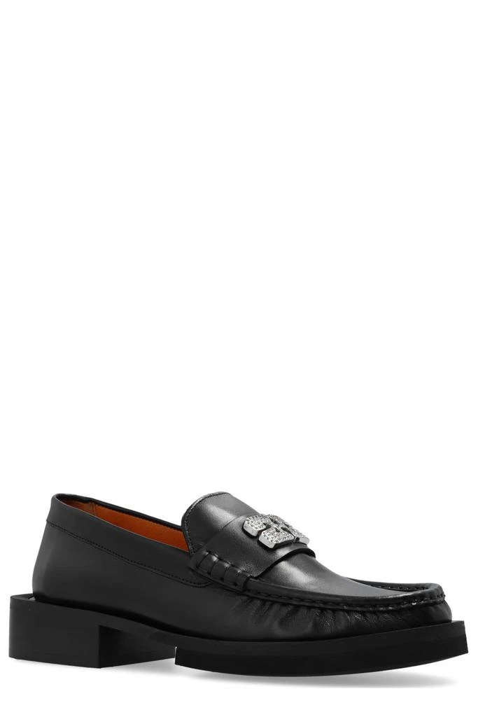 商品Ganni|Ganni Logo Plaque Slip-On Loafers,价格¥2778,第2张图片详细描述