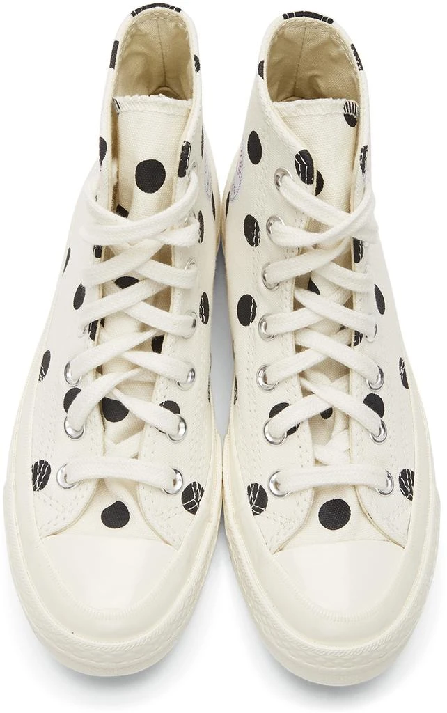 商品Comme des Garcons|White Converse Edition Polka Dot Heart Chuck 70 High Sneakers,价格¥1208,第5张图片详细描述