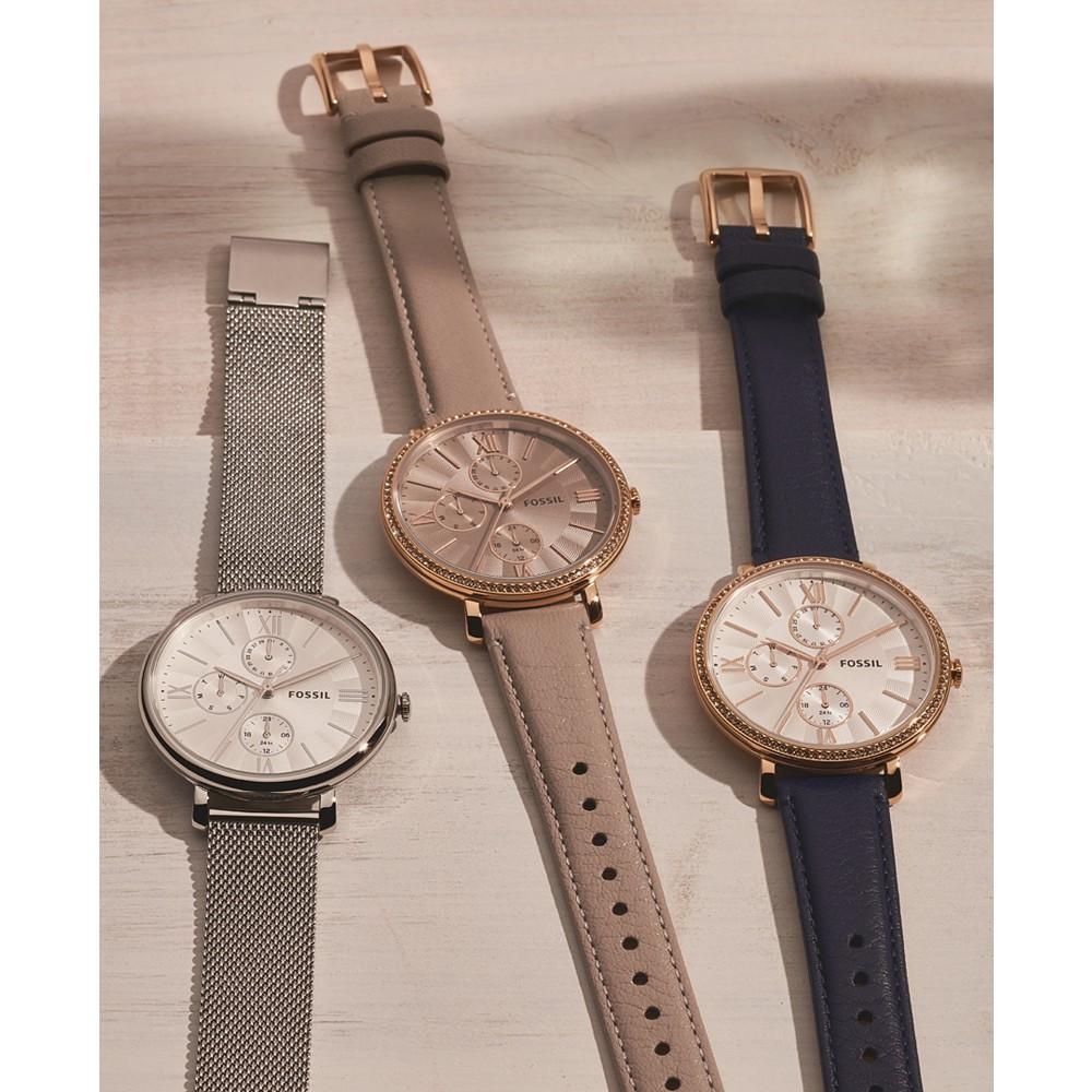 商品Fossil|Women's Jaqueline silver tone multifunction movement, mesh bracelet watch 38mm,价格¥1264,第6张图片详细描述