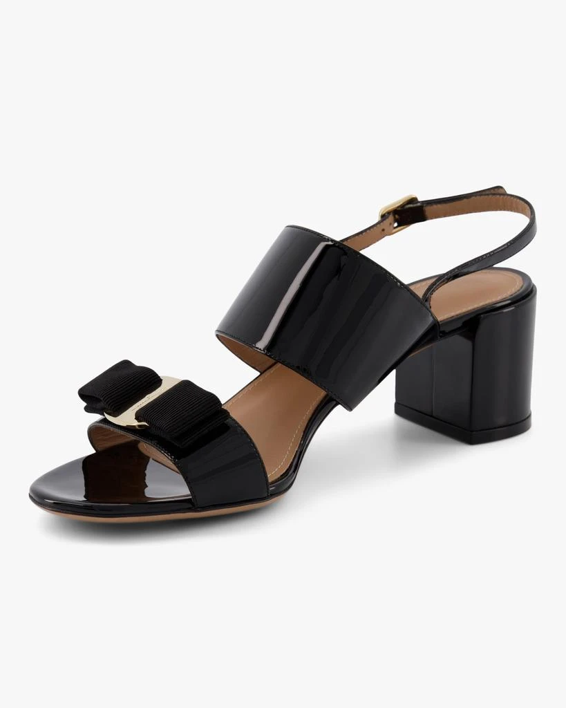 商品Salvatore Ferragamo|SALVATORE FERRAGAMO Giulia Women's 725965 Black Sandal Pump,价格¥2680,第2张图片详细描述