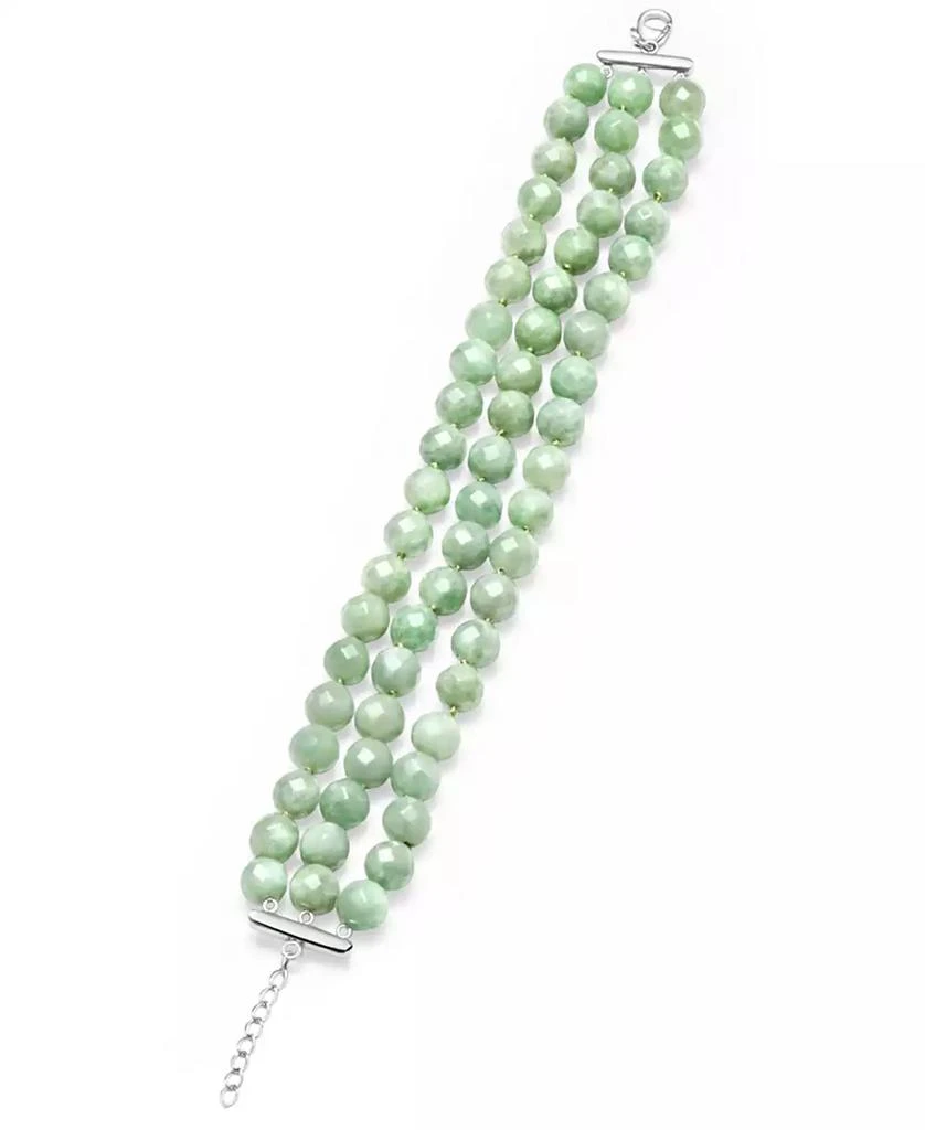 商品Macy's|Jade Triple Row Statement Bracelet in Sterling Silver,价格¥3086,第1张图片