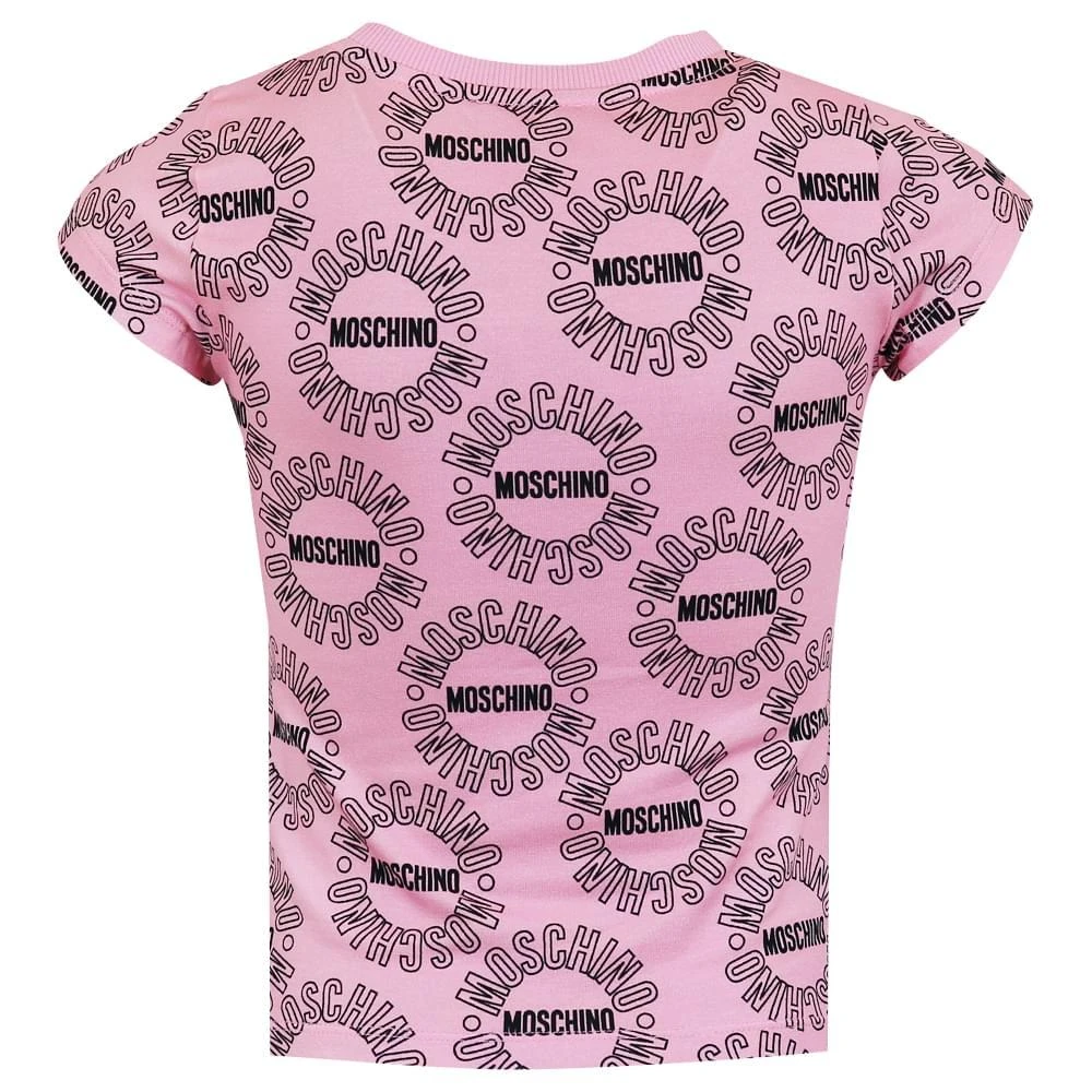 商品Moschino|Pink Large Teddy Repeated Logo T Shirt,价格¥399,第3张图片详细描述