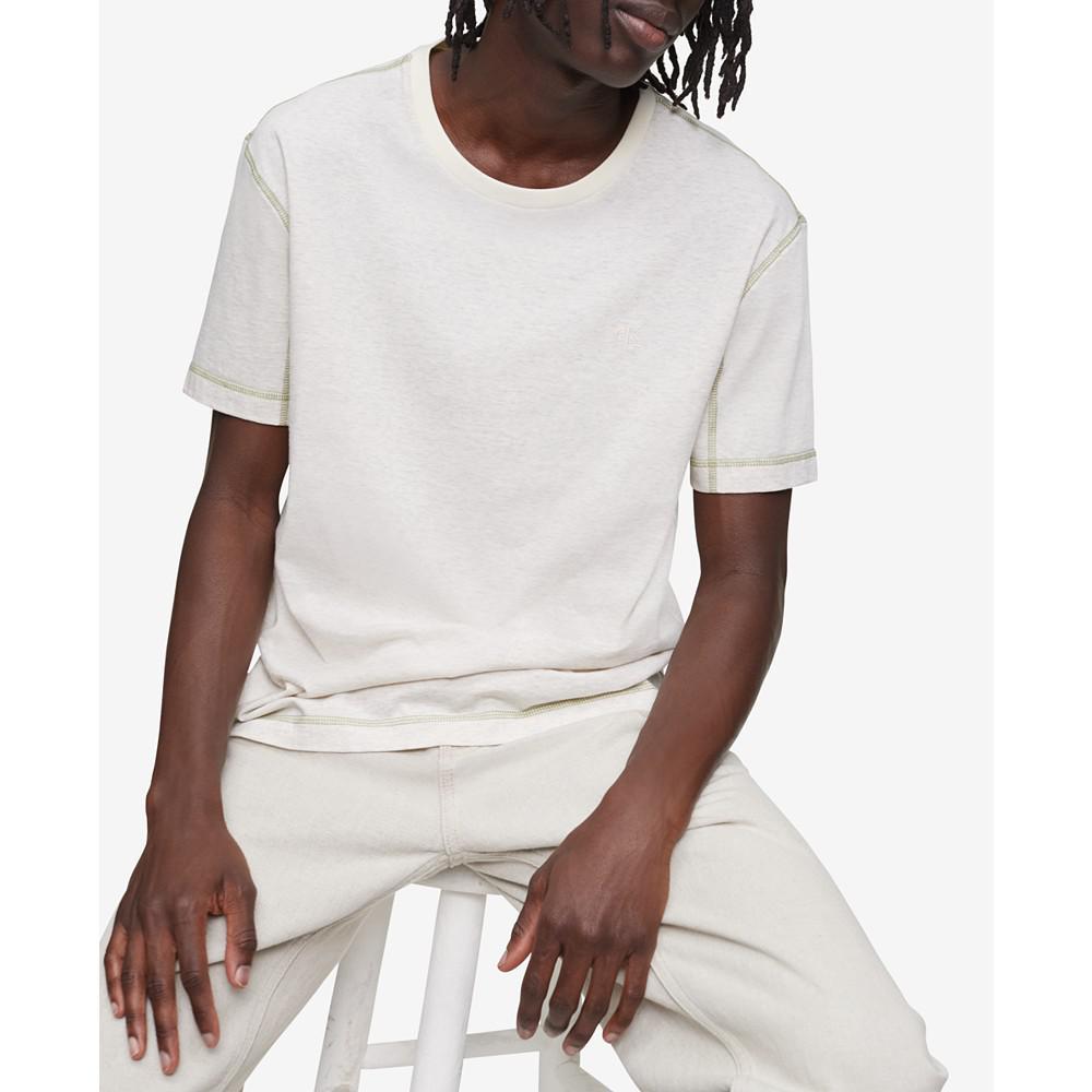 商品Calvin Klein|Men's Smooth Cotton Ringer Crewneck T-Shirt,价格¥291,第5张图片详细描述