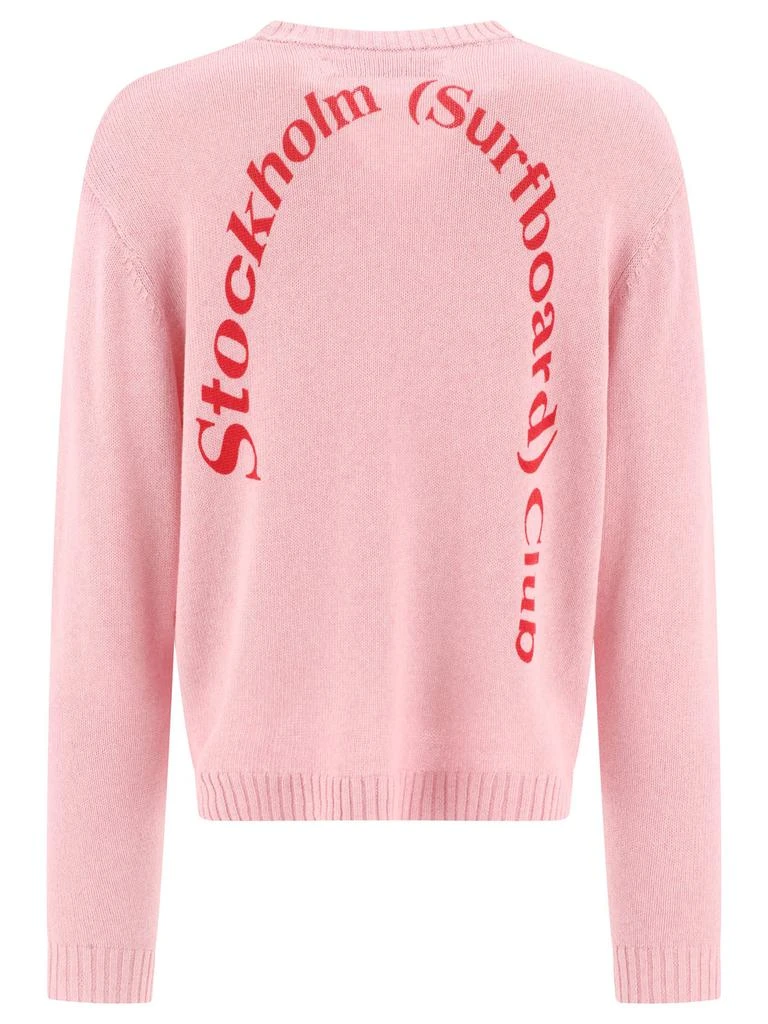 商品Stockholm Surfboard Club|Curved Logo Knitwear Pink,价格¥972,第2张图片详细描述