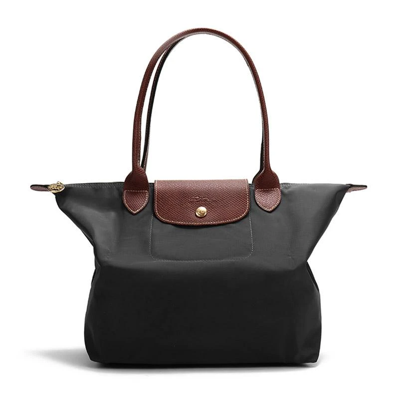 商品[国内直发] Longchamp|珑骧 LONGCHAMP 女士LE PLIAGE系列小号黑色织物长柄可折叠手提单肩包饺子包 L2605 089 001,价格¥548,第1张图片