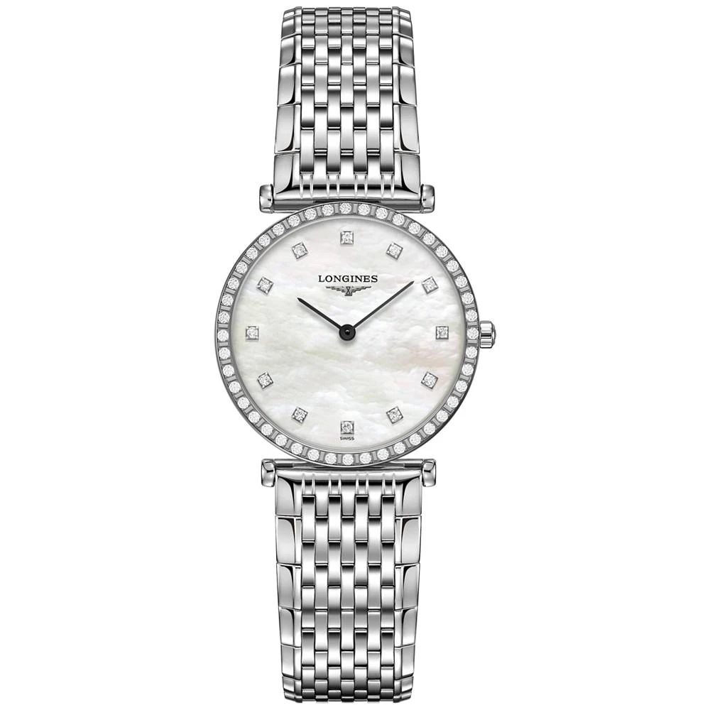 商品Longines|Women's Swiss La Grande Classique de Longines Diamond (3/8 ct. t.w.) Stainless Steel Bracelet Watch 29mm,价格¥30308,第1张图片