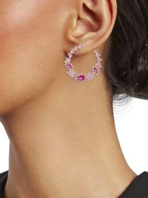 商品Eye Candy LA|The Luxe Roman Goldtone & Crystal Hoop Earrings,价格¥343,第2张图片详细描述