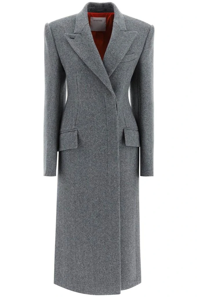 商品Max Mara|'FETTA' LONG COAT IN HERRINGBONE WOOL,价格¥6374,第1张图片