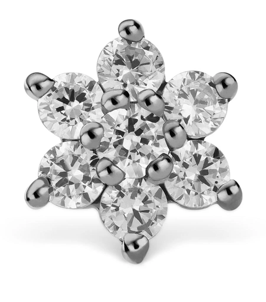 商品Maria Tash|White Gold Diamond Flower Threaded Stud Earring (4.5mm),价格¥4767,第1张图片