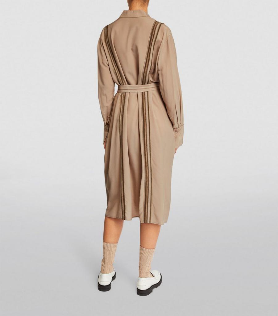 Silk-Blend Midi Shirt Dress商品第4张图片规格展示