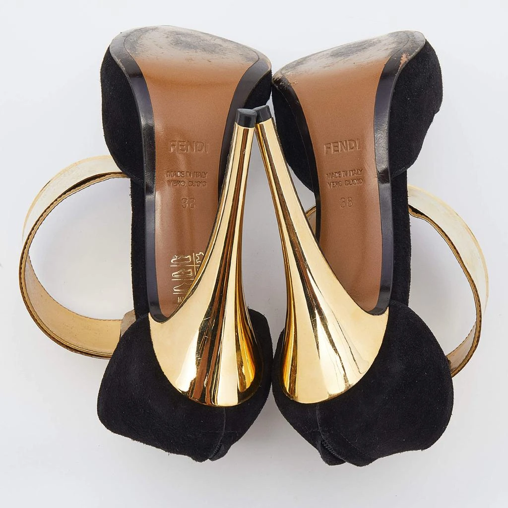 Fendi Black Suede Ankle Wrap Sandals Size 38 商品