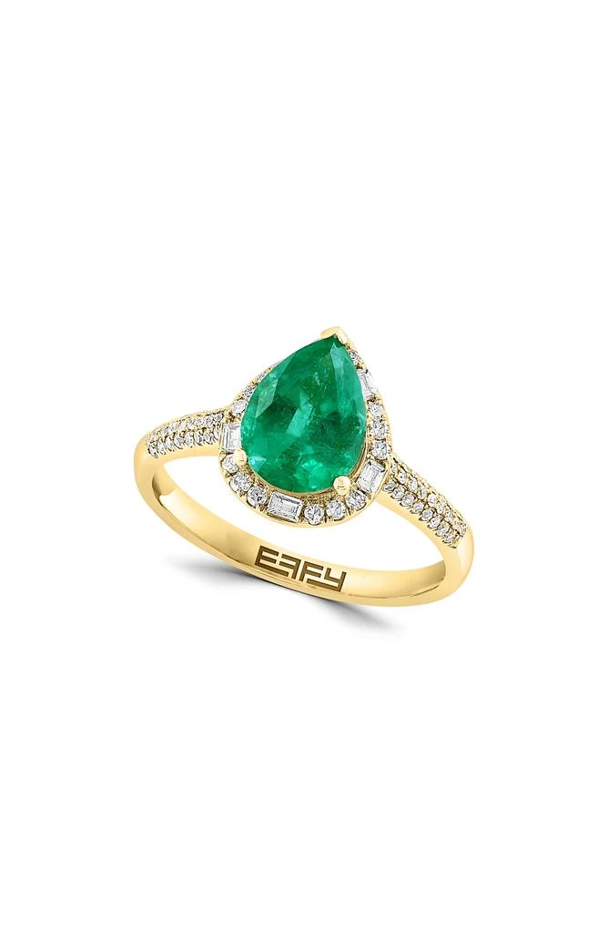 商品Effy|14K Yellow Gold, Diamond & Emerald Ring,价格¥10733,第1张图片