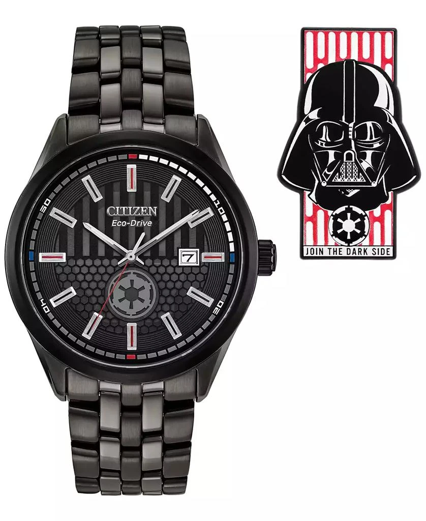 Eco-Drive Men's Star Wars Darth Vader Black-Tone Stainless Steel Bracelet Watch 41mm Gift Set 商品