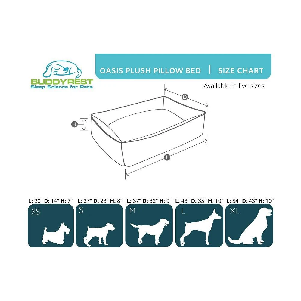 商品BuddyRest|Oasis Plush Pillow Bolstered Medium Dog Bed,价格¥596,第2张图片详细描述