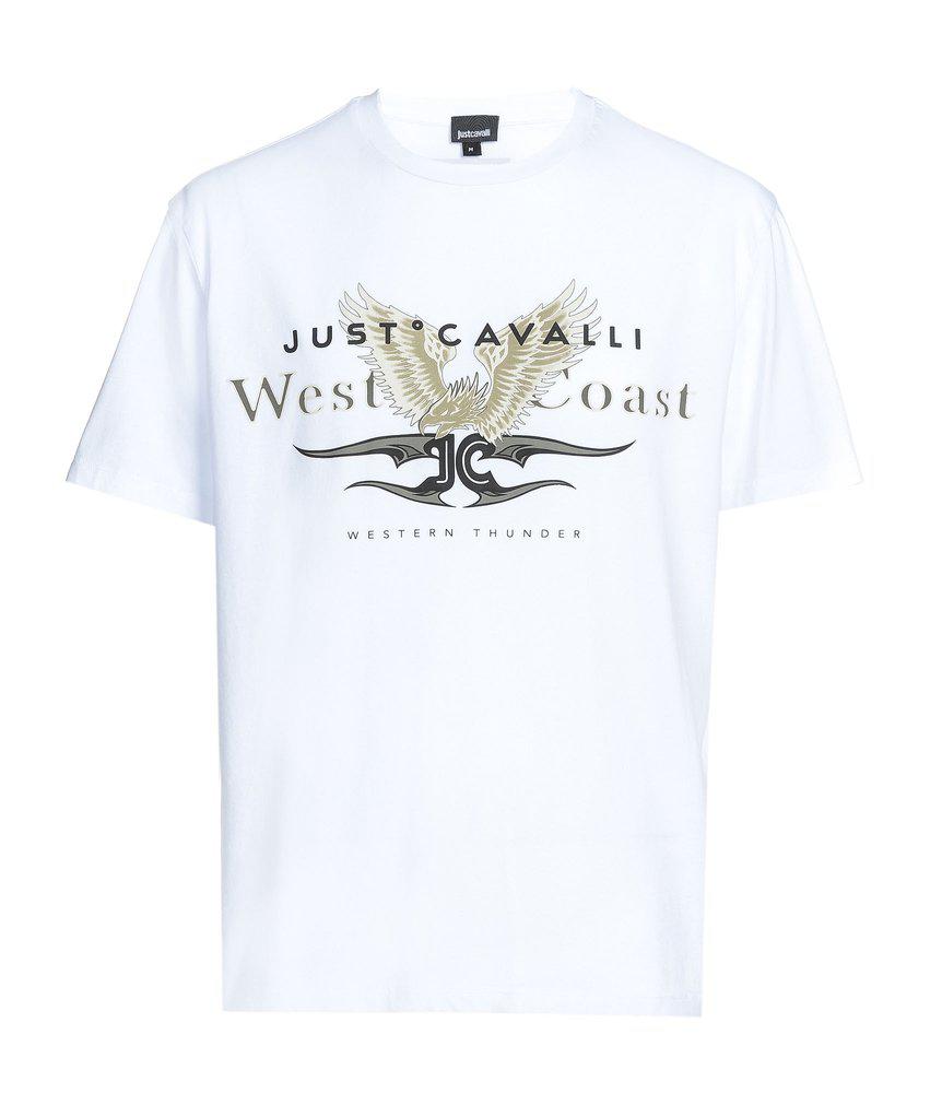 Just Cavalli Logo Printed Crewneck T-Shirt商品第1张图片规格展示