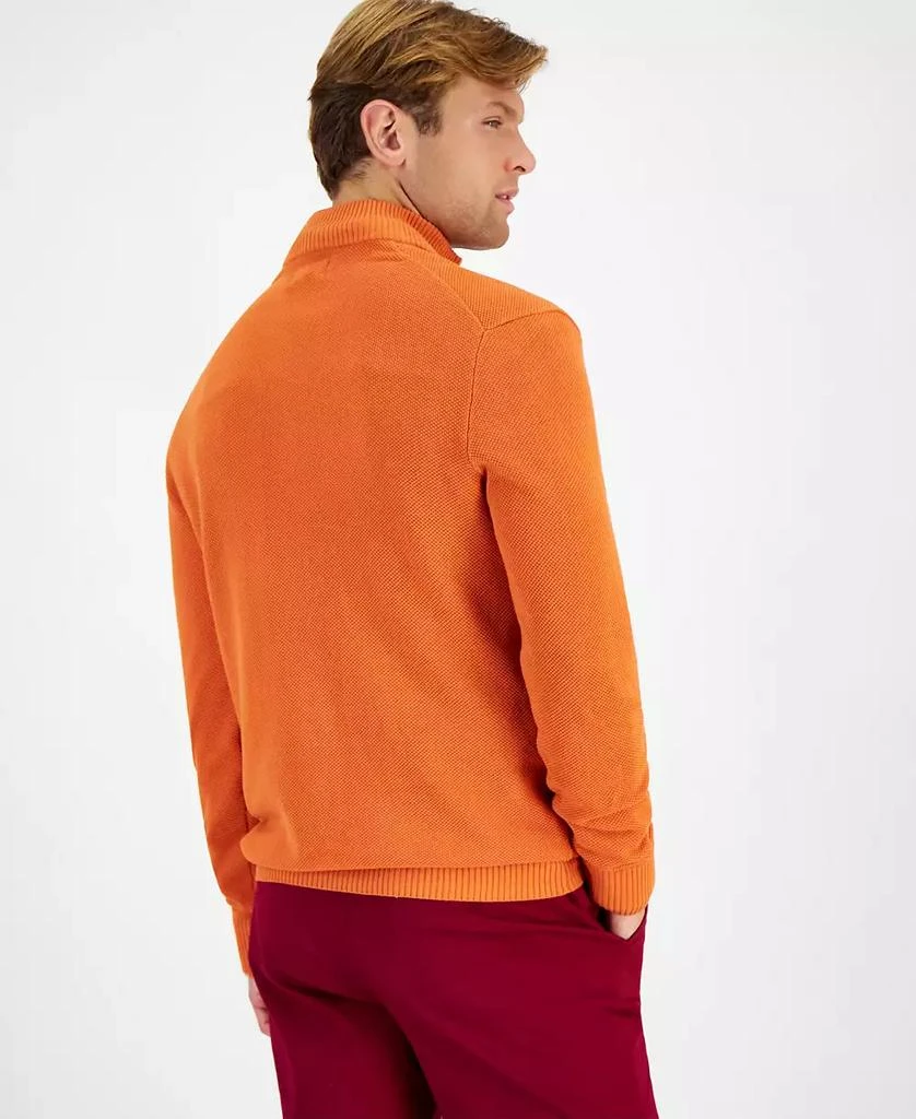 商品Club Room|Men's Quarter-Zip Textured Cotton Sweater, Created for Macy's,价格¥122,第2张图片详细描述