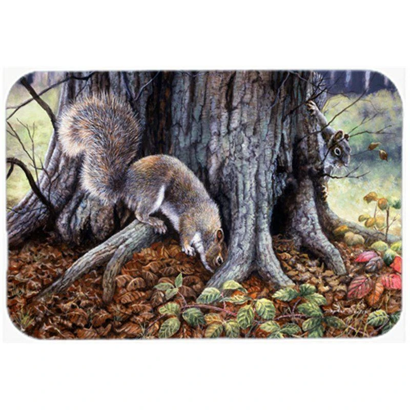 商品Caroline's Treasures|BDBA0260LCB Grey Squirrels Around The Tree Glass Large Cutting Board L,价格¥251,第1张图片