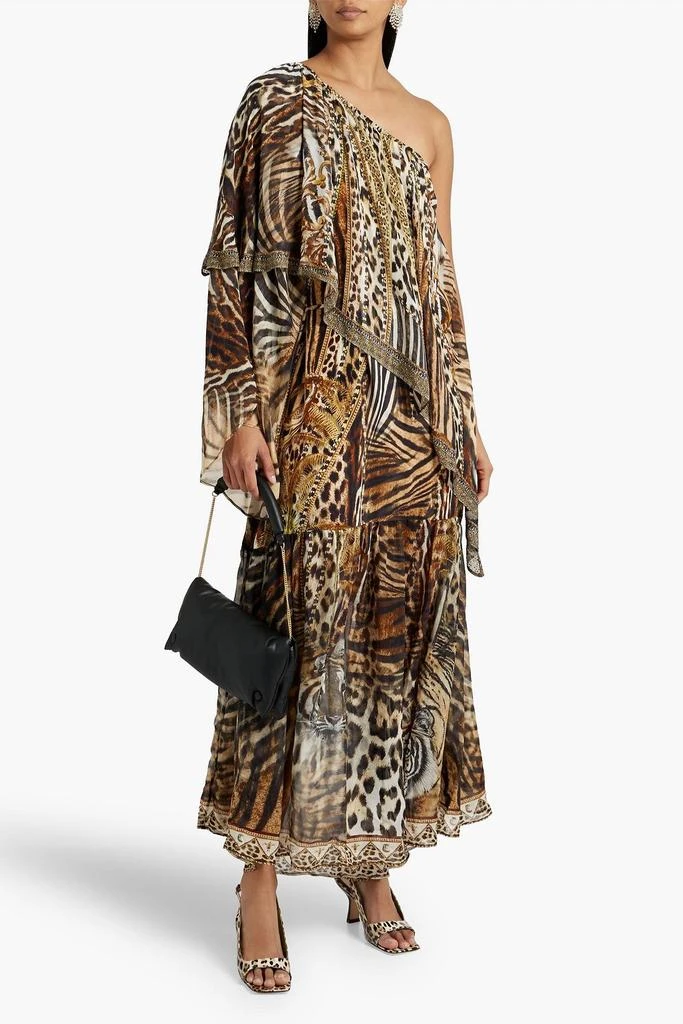 商品Camilla|One-shoulder embellished silk crepe de chine printed maxi dress,价格¥1506,第2张图片详细描述