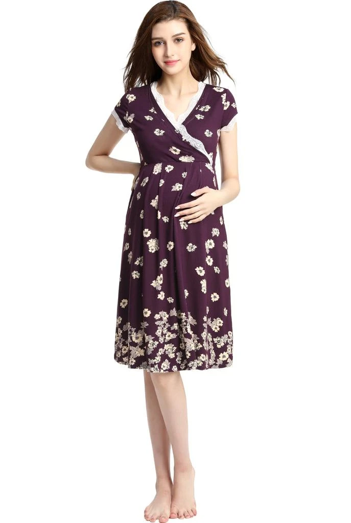 商品Kimi & Kai|Shae Maternity Nursing Night Gown,价格¥514,第3张图片详细描述