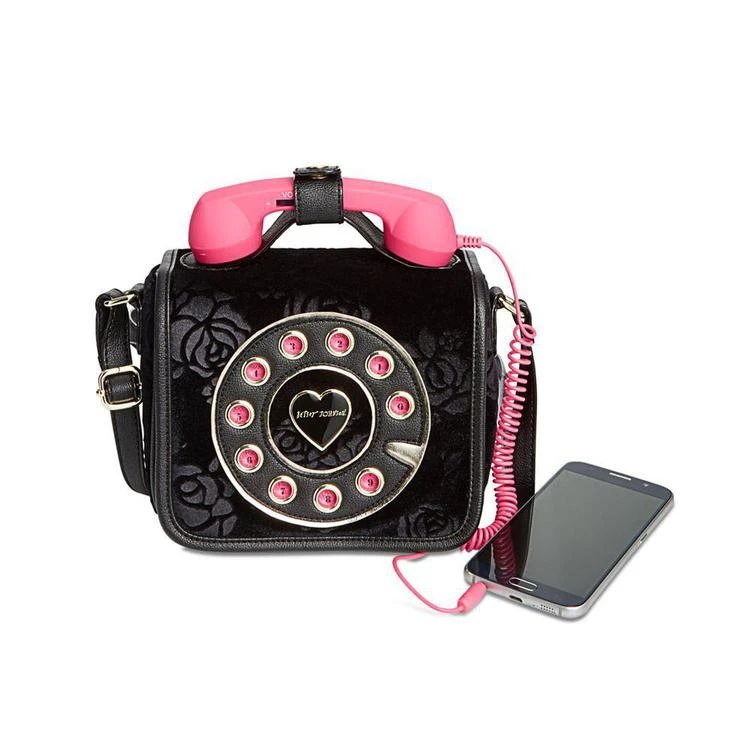 商品Betsey Johnson|Mini Embossed Rose Phone Crossbody, a Macy's Exclusive Style,价格¥436,第1张图片