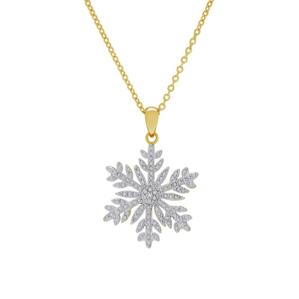 商品Macy's|Diamond Accent Snowflake Pendant Necklace,价格¥377,第1张图片