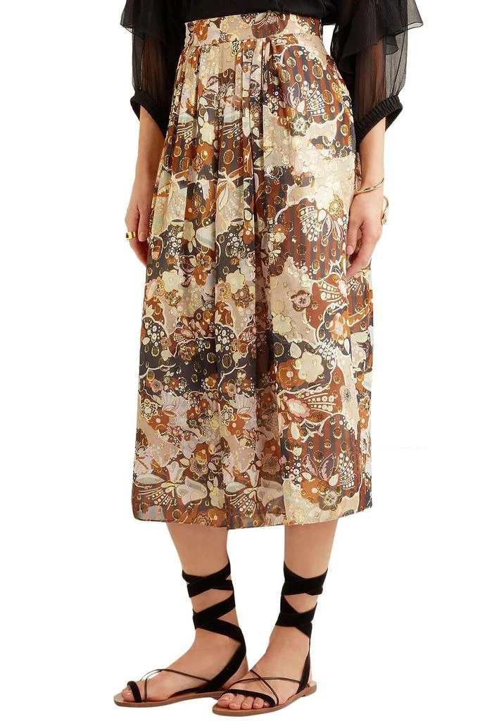 商品Chloé|Printed fil coupé silk-gauze midi skirt,价格¥2892,第3张图片详细描述