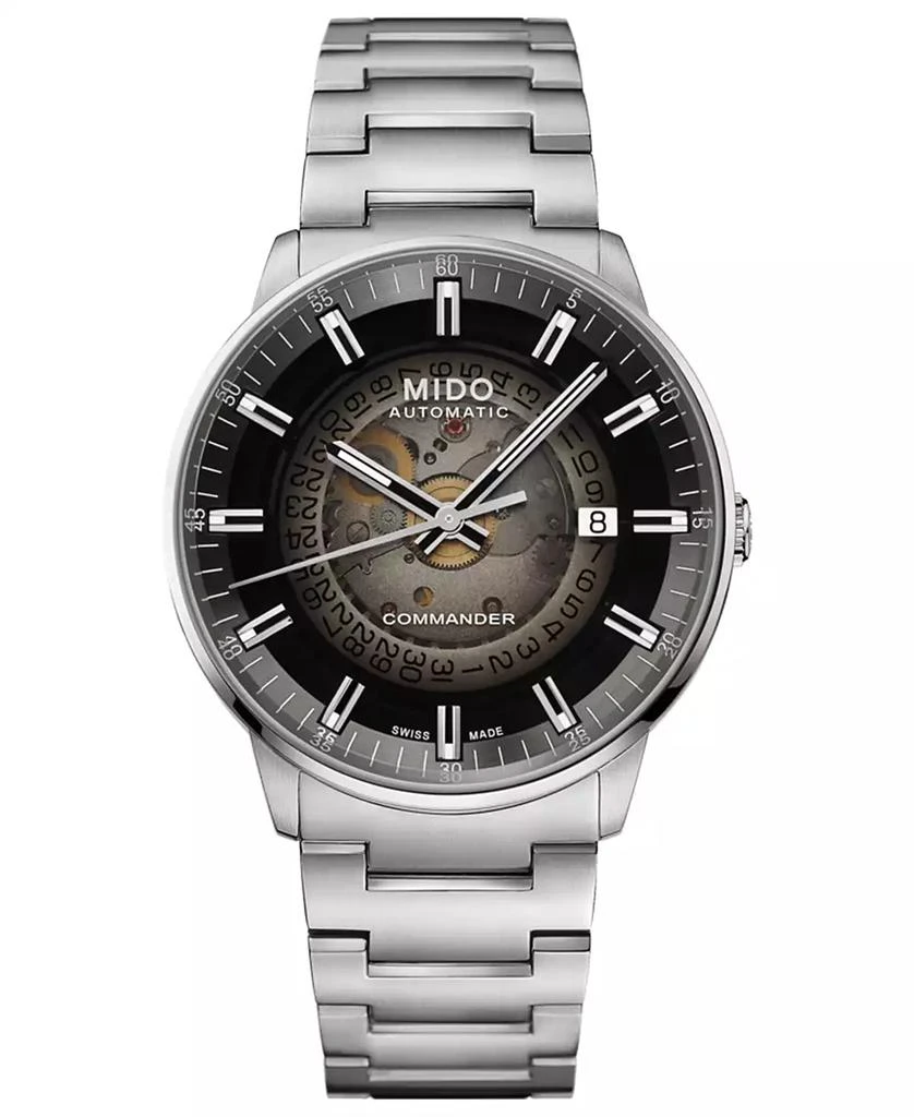 商品MIDO|Men's Swiss Automatic Commander Gradient Stainless Steel Bracelet Watch 40mm,价格¥7185,第1张图片