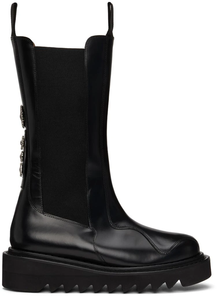 商品Toga Pulla|Black Leather Mid-Calf Chelsea Boots,价格¥1743,第1张图片