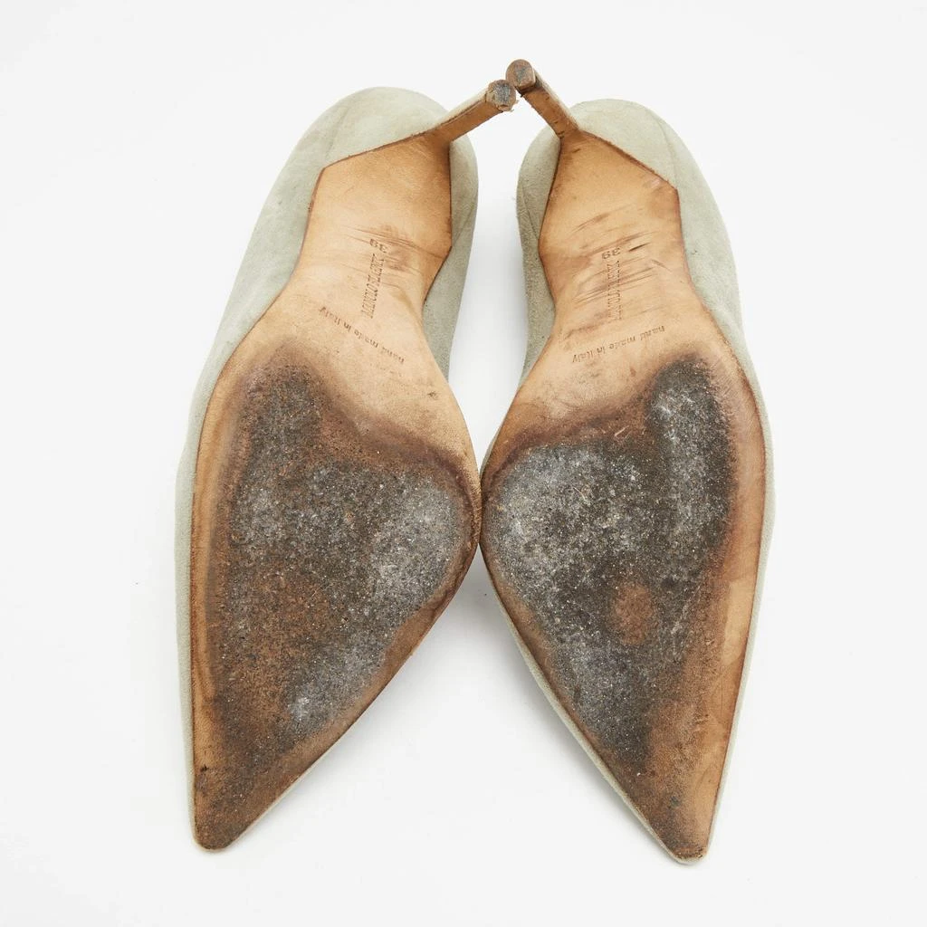 Manolo Blahnik Mint Green Suede BB Pointed Toe Pumps Size 39 商品