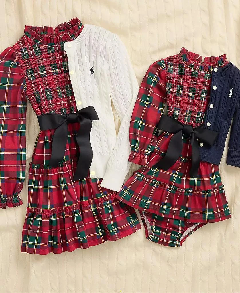 Toddler and Little Girls Plaid Smocked Cotton Jersey Dress 商品