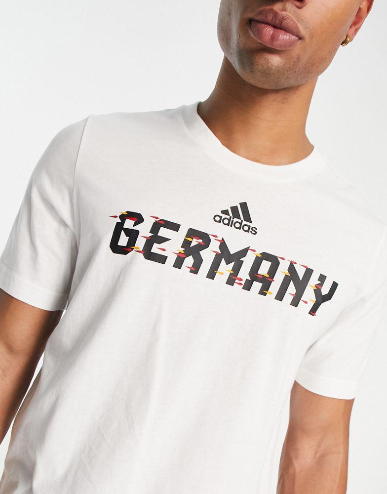 adidas Football Germany World Cup 2022 t-shirt in white商品第3张图片规格展示