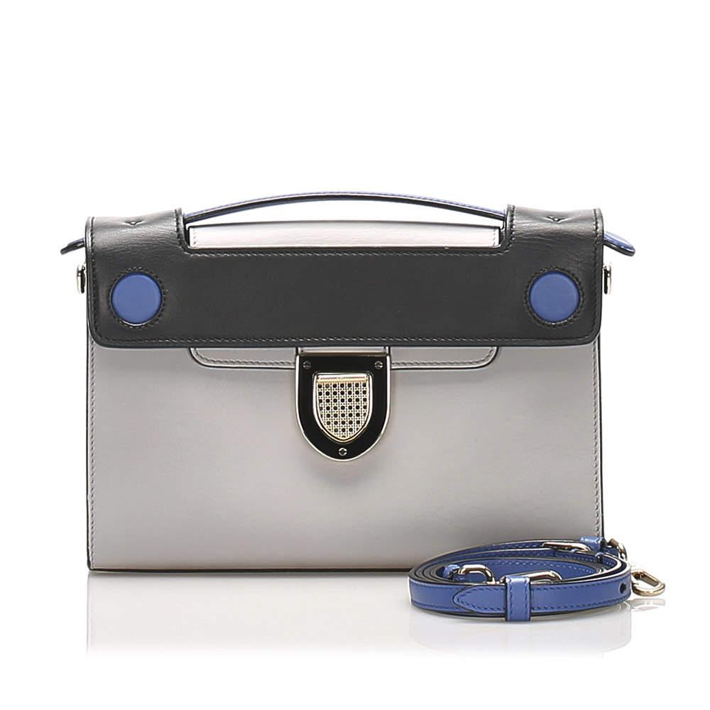 Dior Black/Grey Diorever Squad Leather Satchel商品第8张图片规格展示