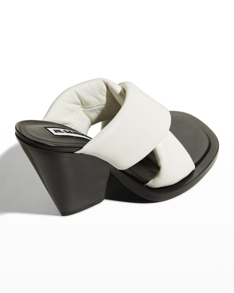 Puffy Lambskin Crisscross Slide Sandals商品第3张图片规格展示