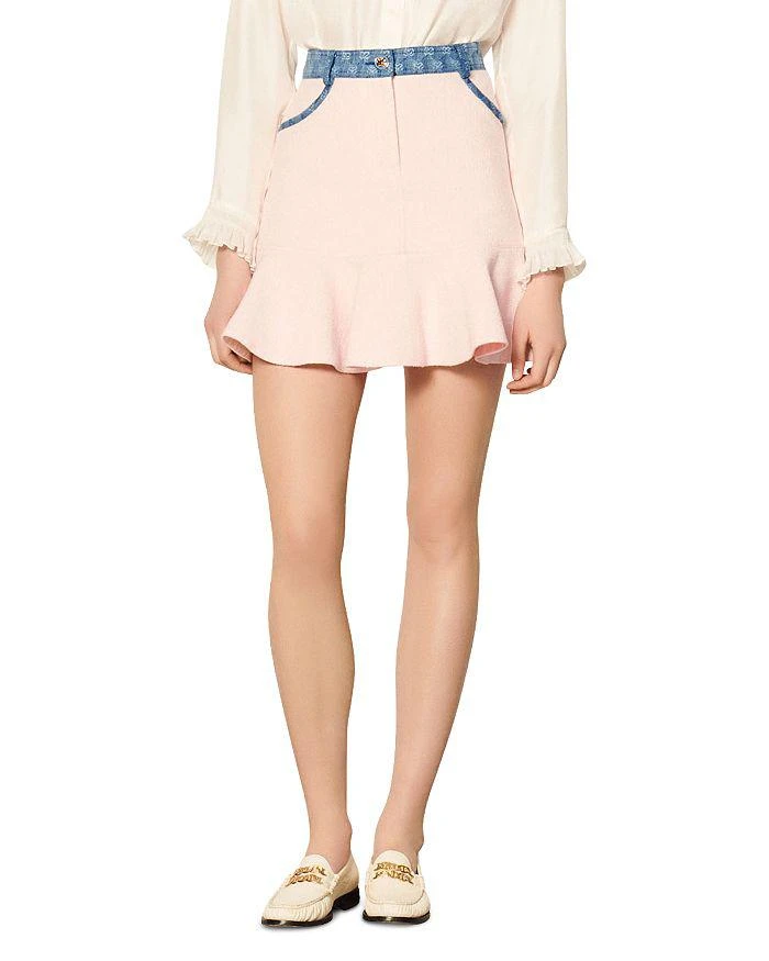 商品Sandro|Polene Contrast Trim Mini Skirt,价格¥1217,第1张图片