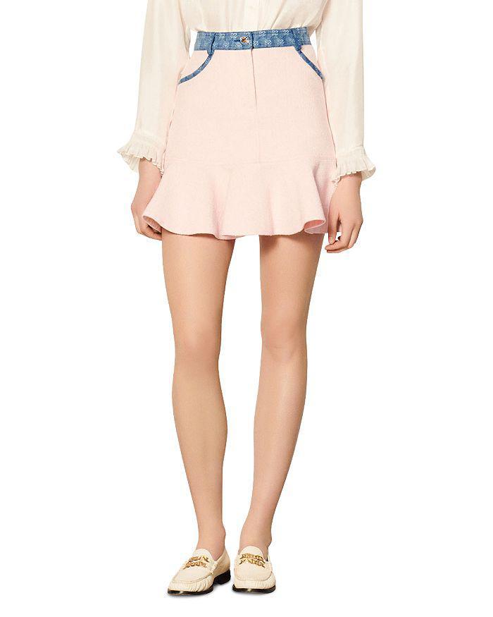 商品Sandro|Polene Contrast Trim Mini Skirt,价格¥1210,第3张图片详细描述