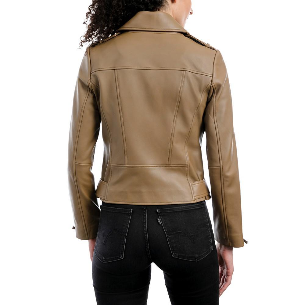商品Michael Kors|Women's Belted Leather Moto Coat, Created for Macy's,价格¥2682,第4张图片详细描述